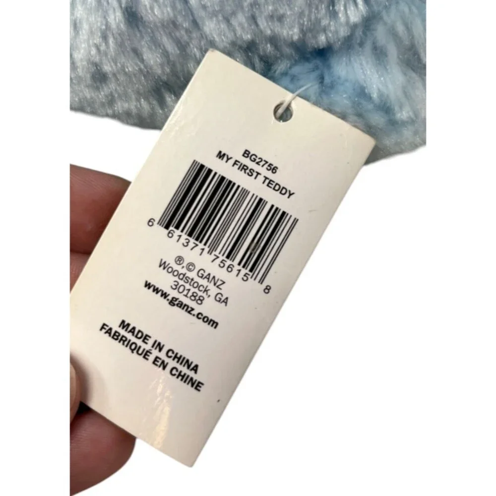 Ganz Plush Bear My First Teddy Blue Soft Stuffed Animal Toy New With Tags 14